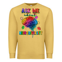Antique Gold ask me about neurodiversity Premium Sweatshirt - FaDigitalArtStudio