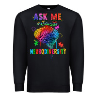 Black ask me about neurodiversity Premium Sweatshirt - FaDigitalArtStudio
