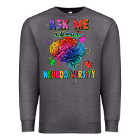 Charcoal Heather ask me about neurodiversity Premium Sweatshirt - FaDigitalArtStudio
