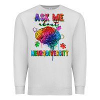 Dove Grey ask me about neurodiversity Premium Sweatshirt - FaDigitalArtStudio