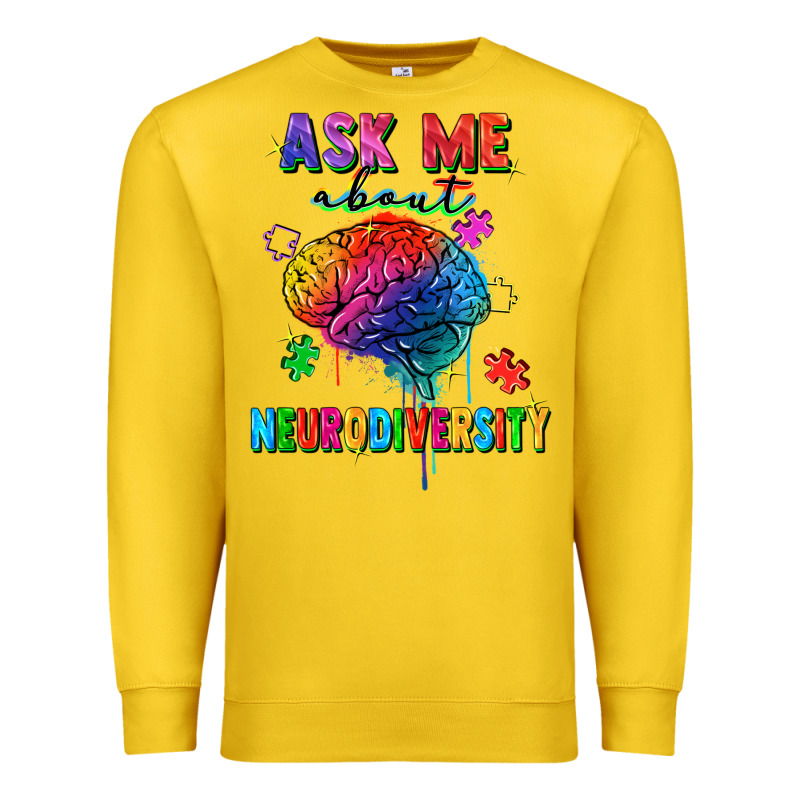 Ask Me About Neurodiversity Premium Sweatshirt by FaDigitalArtStudio | Teevron