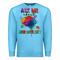 Ocean Blue ask me about neurodiversity Premium Sweatshirt - FaDigitalArtStudio