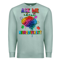 Seafoam ask me about neurodiversity Premium Sweatshirt - FaDigitalArtStudio