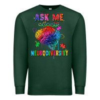 Sports Green ask me about neurodiversity Premium Sweatshirt - FaDigitalArtStudio