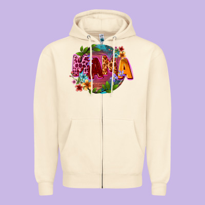 Mama Mother's Day Zipper Hoodie Designed By Cowgirlartshop