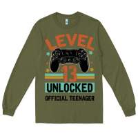 Army Green Level 13 Unlocked Official Teenager 13th Birthday Long Sleeve Tee - Bettercallsaul