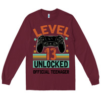 Burgundy Level 13 Unlocked Official Teenager 13th Birthday Long Sleeve Tee - Bettercallsaul