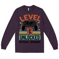 Plum Level 13 Unlocked Official Teenager 13th Birthday Long Sleeve Tee - Bettercallsaul