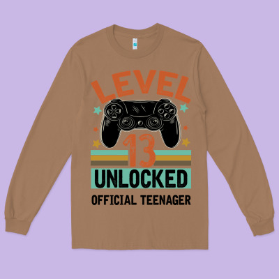 Level 13 Unlocked Official Teenager 13th Birthday Long Sleeve Tee Designed By Bettercallsaul