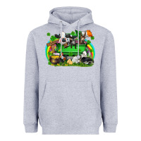 Heather Grey St. Patrick's Day farm animal truck Heavyweight Hoodie - FaDigitalArtStudio