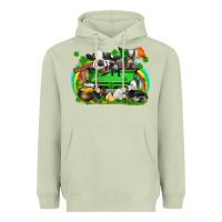 Matcha St. Patrick's Day farm animal truck Heavyweight Hoodie - FaDigitalArtStudio