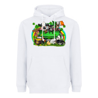 White St. Patrick's Day farm animal truck Heavyweight Hoodie - FaDigitalArtStudio