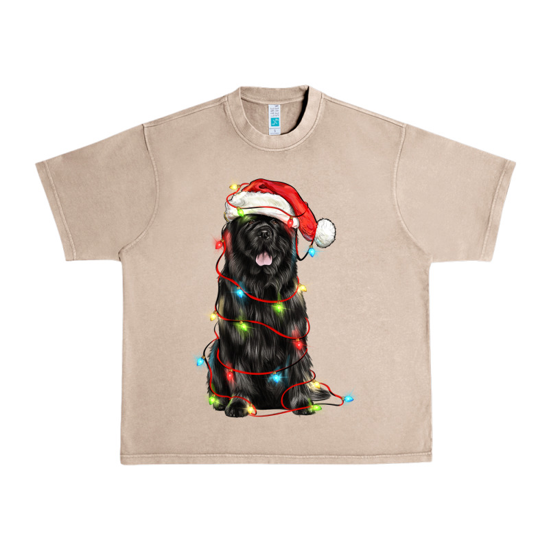 Christmas Newfoundland Dog Urban Heavy Tee by LillyAllenDesigns | Teevron