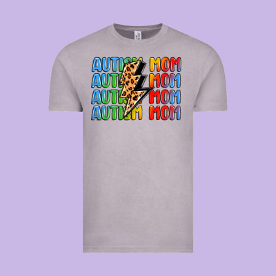 Autism Mom Lightning Bolt Vintage Tee Designed By Lillyallendesigns