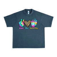 Midnight Navy peace love loaded tea Urban Heavy Tee - JahusDesignShop