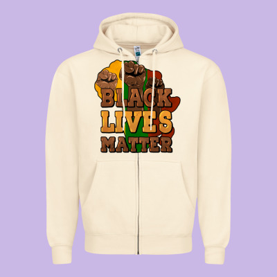 Black Lives Matter Zipper Hoodie Designed By Howdyjamesfarm