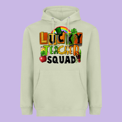 Lucky Teacher Squad St. Patricks Day Heavyweight Hoodie Designed By Fadigitalartstudio