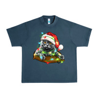 Midnight Navy christmas scottish fold cat Urban Heavy Tee - LillyAllenDesigns