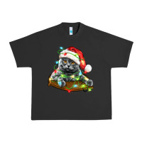Pigment Black christmas scottish fold cat Urban Heavy Tee - LillyAllenDesigns