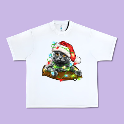 Christmas Scottish Fold Cat Urban Heavy Tee Designed By Lillyallendesigns
