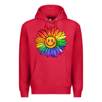 Cardinal rainbow smiley face sunflower Premium Hoodie - OliviaCreatesArt