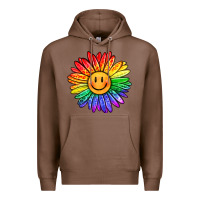 Chestnut rainbow smiley face sunflower Premium Hoodie - OliviaCreatesArt