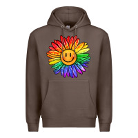 Coffee rainbow smiley face sunflower Premium Hoodie - OliviaCreatesArt