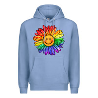 Colony Blue rainbow smiley face sunflower Premium Hoodie - OliviaCreatesArt