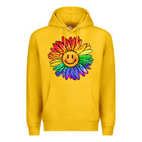 Lemon rainbow smiley face sunflower Premium Hoodie - OliviaCreatesArt