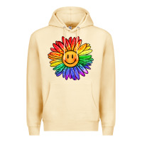 Pina Colada rainbow smiley face sunflower Premium Hoodie - OliviaCreatesArt