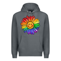 Rock rainbow smiley face sunflower Premium Hoodie - OliviaCreatesArt