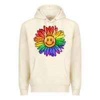 Sandshell rainbow smiley face sunflower Premium Hoodie - OliviaCreatesArt