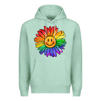 Seafoam rainbow smiley face sunflower Premium Hoodie - OliviaCreatesArt