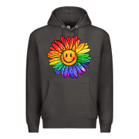 Smoke rainbow smiley face sunflower Premium Hoodie - OliviaCreatesArt