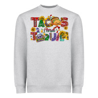 Heather Grey Tacos and tequila Heavyweight Sweatshirt - NancyCooperArtShop