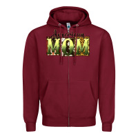 Burgundy American Mom Mother's Day Zipper Hoodie - CowGirlArtShop