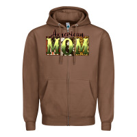 Chestnut American Mom Mother's Day Zipper Hoodie - CowGirlArtShop