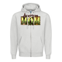 Dove Grey American Mom Mother's Day Zipper Hoodie - CowGirlArtShop