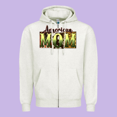 American Mom Mother's Day Zipper Hoodie Designed By Cowgirlartshop