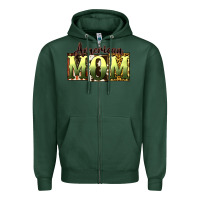 Sports Green American Mom Mother's Day Zipper Hoodie - CowGirlArtShop
