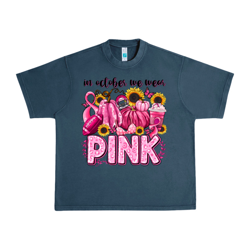 In October We Wear Pink Football Urban Heavy Tee by LillyAllenDesigns | Teevron