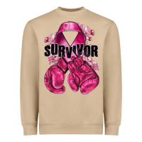 Survivor Breast Cancer With Boxing Gloves Heavyweight Sweatshirt | Teevron