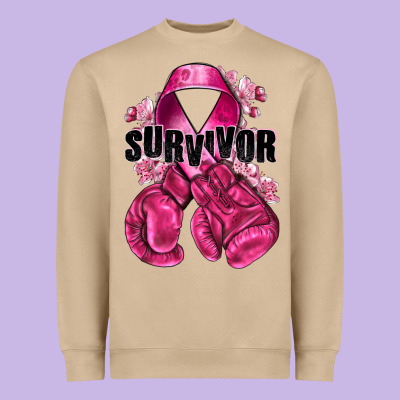 Survivor Breast Cancer With Boxing Gloves Heavyweight Sweatshirt Designed By Nancycooperartshop