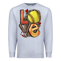 Heather Grey love softball Premium Sweatshirt - FaDigitalArtStudio