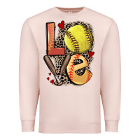 Pale Pink love softball Premium Sweatshirt - FaDigitalArtStudio