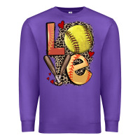 Purple love softball Premium Sweatshirt - FaDigitalArtStudio