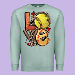 Love Softball Premium Sweatshirt Designed By Fadigitalartstudio