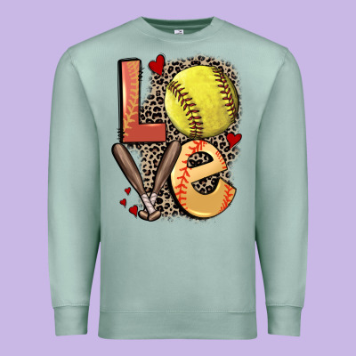 Love Softball Premium Sweatshirt Designed By Fadigitalartstudio