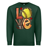 Sports Green love softball Premium Sweatshirt - FaDigitalArtStudio