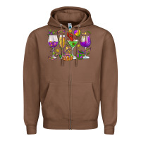 Chestnut Mardi Gras wine glasses Zipper Hoodie - HowdyJamesFarm